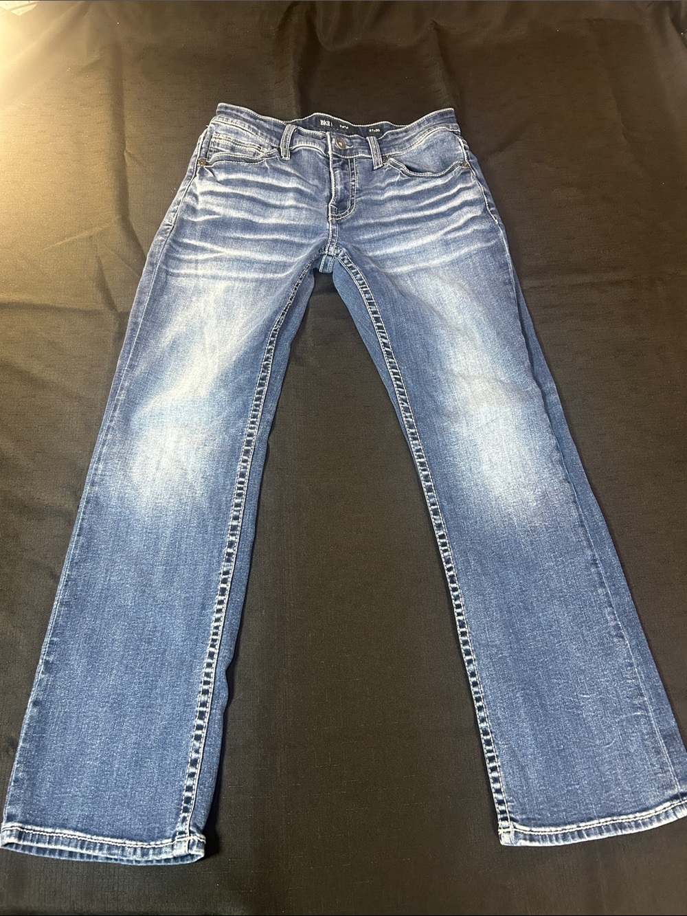 BKE Men's Light Wash Blue Bootcut Jeans